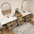 MOB 116" Modern Wall-Mounted Floating Double Sink Bathroom Vanity with 20" Center Storage Cabinet & Reinforced Acrylic Sink Tops