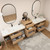 MOB 116" Modern Wall-Mounted Floating Double Sink Bathroom Vanity with 20" Center Storage Cabinet & Reinforced Acrylic Sink Tops