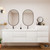 MOB 80" Modern Wall-Mounted Floating Double Sink Bathroom Vanity with 20" Side Storage Cabinet & Reinforced Acrylic Sink Top