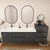 MOB 80" Modern Wall-Mounted Floating Double Sink Bathroom Vanity with 20" Side Storage Cabinet & Reinforced Acrylic Sink Top
