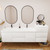 MOB 80" Modern Wall-Mounted Floating Double Sink Bathroom Vanity with 20" Side Storage Cabinet & Reinforced Acrylic Sink Top