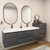 MOB 80" Modern Wall-Mounted Floating Double Sink Bathroom Vanity with 20" Side Storage Cabinet & Reinforced Acrylic Sink Top