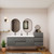 MOB 80" Modern Wall-Mounted Floating Double Sink Bathroom Vanity with 20" Side Storage Cabinet & Reinforced Acrylic Sink Top