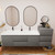 MOB 80" Modern Wall-Mounted Floating Double Sink Bathroom Vanity with 20" Side Storage Cabinet & Reinforced Acrylic Sink Top