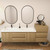 MOB 80" Modern Wall-Mounted Floating Double Sink Bathroom Vanity with 20" Side Storage Cabinet & Reinforced Acrylic Sink Top