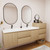 MOB 80" Modern Wall-Mounted Floating Double Sink Bathroom Vanity with 20" Side Storage Cabinet & Reinforced Acrylic Sink Top