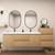 MOB 80" Modern Wall-Mounted Floating Double Sink Bathroom Vanity with 20" Side Storage Cabinet & Reinforced Acrylic Sink Top