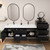 MOB 80" Modern Wall-Mounted Floating Double Sink Bathroom Vanity with 20" Side Storage Cabinet & Reinforced Acrylic Sink Top