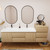 MOB 80" Modern Wall-Mounted Floating Double Sink Bathroom Vanity with 20" Side Storage Cabinet & Reinforced Acrylic Sink Top