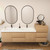 MOB 80" Modern Wall-Mounted Floating Double Sink Bathroom Vanity with 20" Side Storage Cabinet & Reinforced Acrylic Sink Top