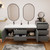MOB 80" Modern Wall-Mounted Floating Double Sink Bathroom Vanity with 20" Side Storage Cabinet & Reinforced Acrylic Sink Top