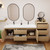 MOB 80" Modern Wall-Mounted Floating Double Sink Bathroom Vanity with 20" Side Storage Cabinet & Reinforced Acrylic Sink Top