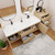MOB 80" Modern Wall-Mounted Floating Double Sink Bathroom Vanity with 20" Side Storage Cabinet & Reinforced Acrylic Sink Top