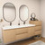 MOB 80" Modern Wall-Mounted Floating Double Sink Bathroom Vanity with 20" Side Storage Cabinet & Reinforced Acrylic Sink Top