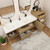 MOB 80" Modern Wall-Mounted Floating Double Sink Bathroom Vanity with 20" Side Storage Cabinet & Reinforced Acrylic Sink Top