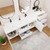 MOB 80" Modern Wall-Mounted Floating Double Sink Bathroom Vanity with 20" Side Storage Cabinet & Reinforced Acrylic Sink Top