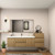 MOB 80" Modern Wall-Mounted Floating Single Sink Bathroom Vanity with 20" Side Storage Cabinet & Reinforced Acrylic Sink Top