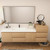 MOB 80" Modern Wall-Mounted Floating Single Sink Bathroom Vanity with 20" Side Storage Cabinet & Reinforced Acrylic Sink Top