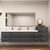 MOB 92" Modern Wall-Mounted Floating Double Sink Bathroom Vanity with 20" Side Storage Cabinet & Reinforced Acrylic Sink Top