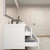MOB 92" Modern Wall-Mounted Floating Double Sink Bathroom Vanity with 20" Side Storage Cabinet & Reinforced Acrylic Sink Top
