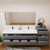 MOB 92" Modern Wall-Mounted Floating Double Sink Bathroom Vanity with 20" Side Storage Cabinet & Reinforced Acrylic Sink Top