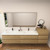 MOB 92" Modern Wall-Mounted Floating Double Sink Bathroom Vanity with 20" Side Storage Cabinet & Reinforced Acrylic Sink Top