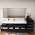 MOB 92" Modern Wall-Mounted Floating Double Sink Bathroom Vanity with 20" Side Storage Cabinet & Reinforced Acrylic Sink Top