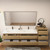 MOB 92" Modern Wall-Mounted Floating Double Sink Bathroom Vanity with 20" Side Storage Cabinet & Reinforced Acrylic Sink Top