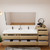 MOB 92" Modern Wall-Mounted Floating Double Sink Bathroom Vanity with 20" Side Storage Cabinet & Reinforced Acrylic Sink Top