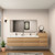 MOB 92" Modern Wall-Mounted Floating Double Sink Bathroom Vanity with 20" Side Storage Cabinet & Reinforced Acrylic Sink Top