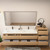 MOB 92" Modern Wall-Mounted Floating Double Sink Bathroom Vanity with 20" Side Storage Cabinet & Reinforced Acrylic Sink Top