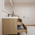 MOB 92" Modern Wall-Mounted Floating Double Sink Bathroom Vanity with 20" Side Storage Cabinet & Reinforced Acrylic Sink Top
