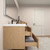 MOB 92" Modern Wall-Mounted Floating Double Sink Bathroom Vanity with 20" Side Storage Cabinet & Reinforced Acrylic Sink Top