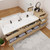 MOB 92" Modern Wall-Mounted Floating Double Sink Bathroom Vanity with 20" Side Storage Cabinet & Reinforced Acrylic Sink Top
