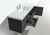 MORENO MOB 60" SINGLE SINK HIGH GLOSS GREY WALL MOUNTED MODERN BATHROOM VANITY WITH REEINFORCED ACRYLIC SINK