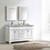 Moreno Fayer 60" Double Sink White Bathroom Vanity With Carrara Marble Top