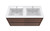 Molly 60" Double Sink Rosewood Wall Mounted Modern Vanity