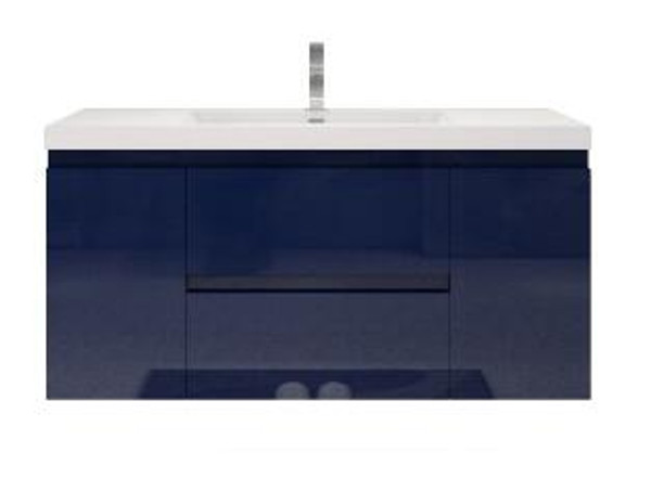 MORENO MOB 48" HIGH GLOSS NIGHT BLUE WALL MOUNTED MODERN BATHROOM VANITY