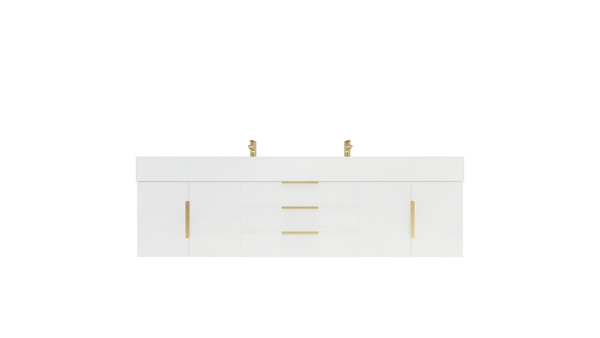 Bethany 72'' HIgh Gloss White Wall Mounted Vanity with Reinforced Acrylic Sink