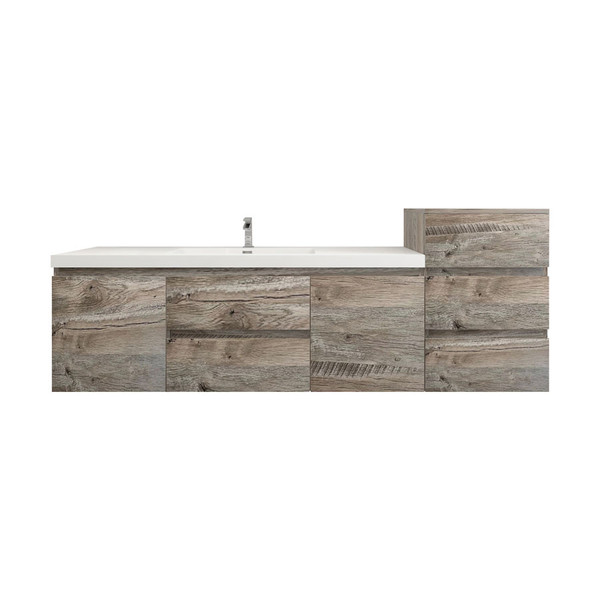 BTO 80" SINGLE SINK WALL MOUNTED BATH VANITY WITH REINFORCED ACRYLIC SINK