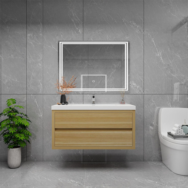 Louis 42" Floating Bathroom Vanity with Reinforced Acrylic Sink