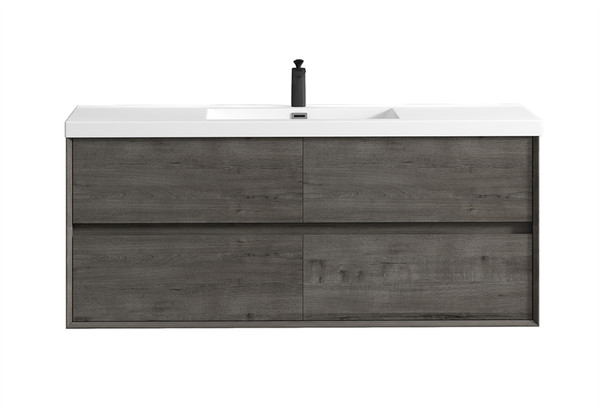 SLIM 60" Single Sink Wall Mounted Modern Bathroom Vanity