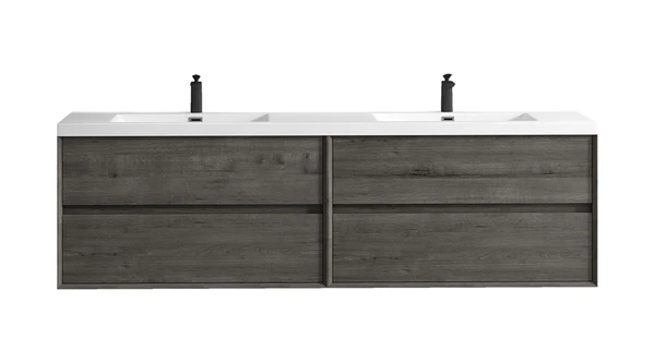 SLIM 84" Double Sink Wall Mounted Modern Bathroom Vanity
