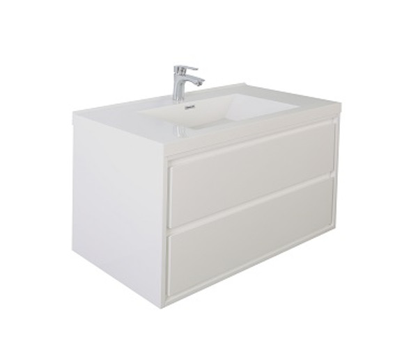 Molly 24" High Gloss White Wall Mounted Modern Vanity