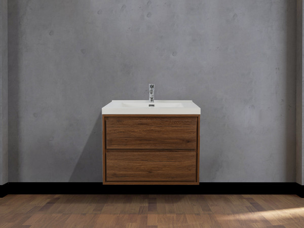 Molly 24" Rosewood Wall Mounted Modern Vanity