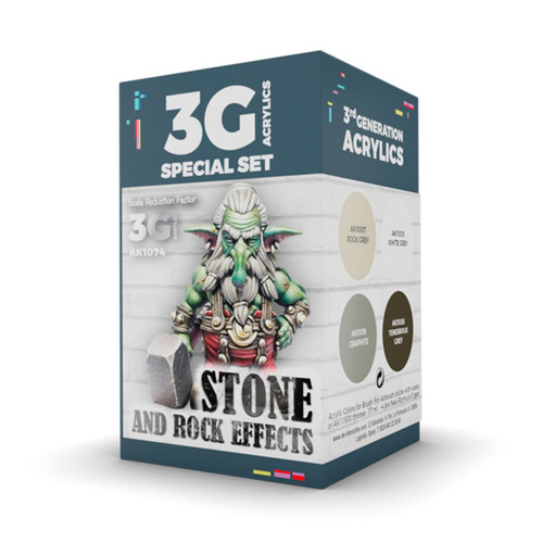 AK Interactive 3Gen - Wargame Set - Stone & Rock Effects