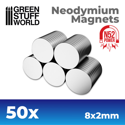 GSW Neodymium Magnets (N52) 8x2mm - 50 units