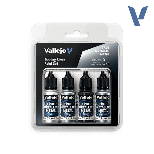 Vallejo True Metallic Metal - Sterling Silver Paint Set