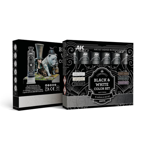 AK Interactive - Artistic Dense Acrylic Color - Black & White (new) Set