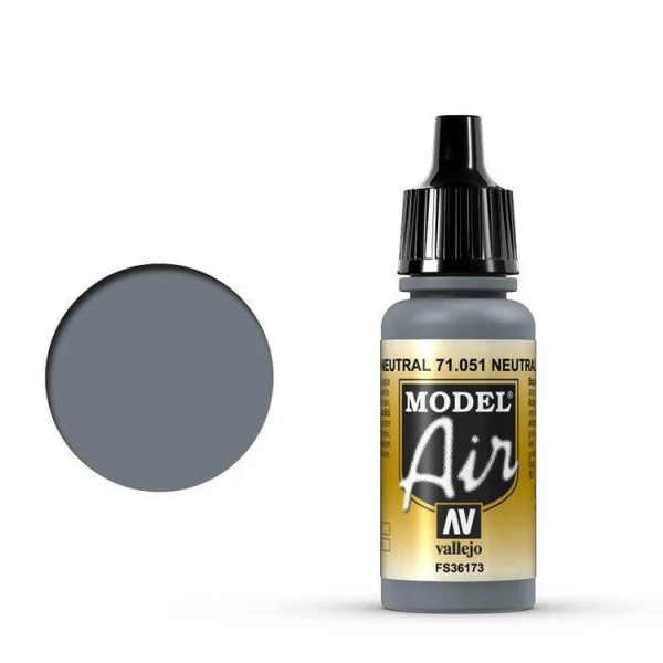 Vallejo Model Air 71.051 Neutral Gray 17ml paint